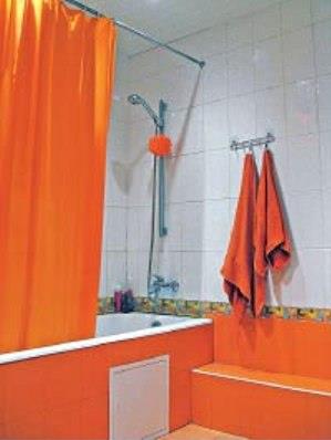 Ванная в оранжевых тонах